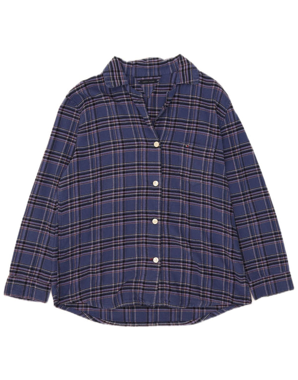 Tommy Hilfiger Damen Flanellhemd UK 18 XL Marineblau kariert Baumwolle