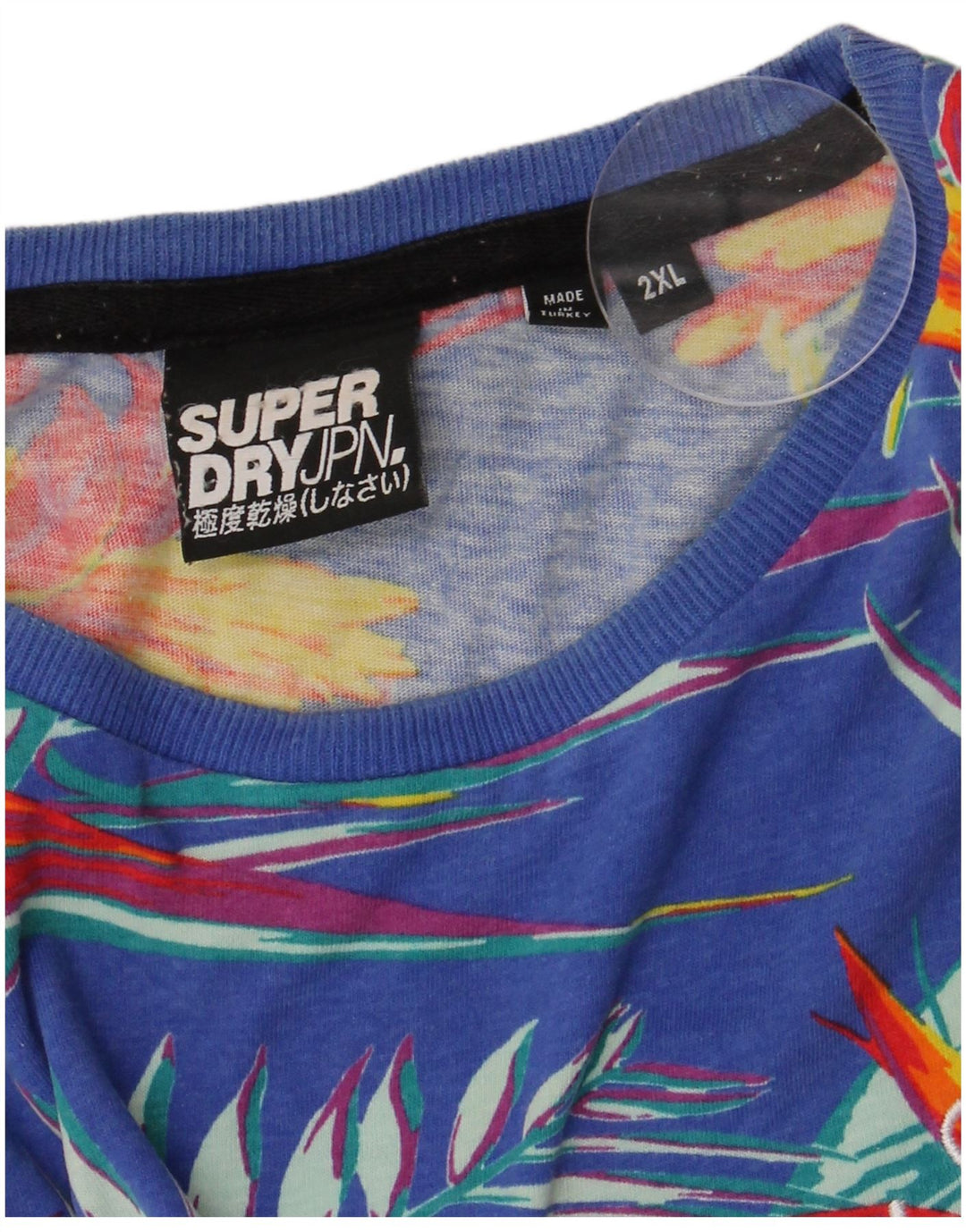 SUPERDRY Herren Grafik-T-Shirt-Oberteil 2XL Blau geblümt