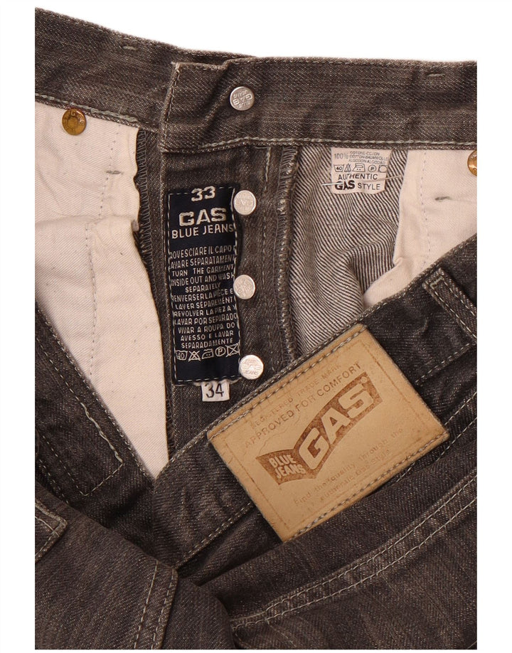 Gas Herren Memphis Straight Jeans W33 L30 Graue Baumwolle