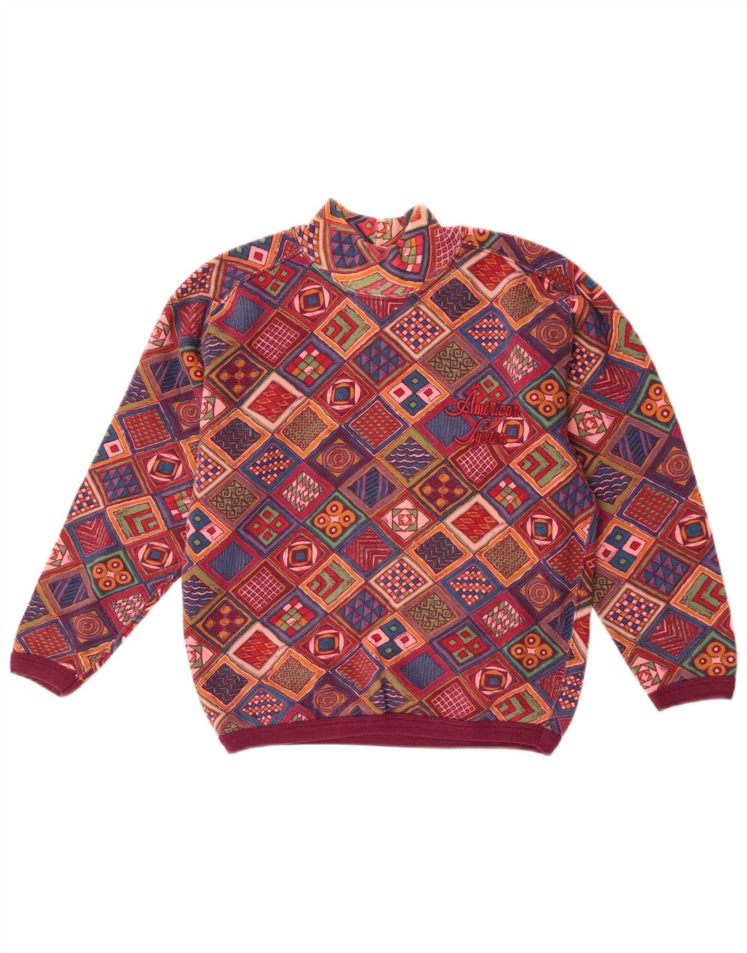 American System Damen Sweatshirt Pullover UK 6 XS Mehrfarbiges Patchwork