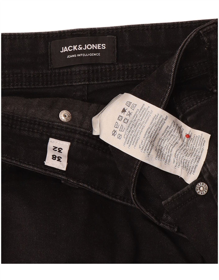 Jack & Jones Herren Slim Jeans W38 L32 Schwarze Baumwolle