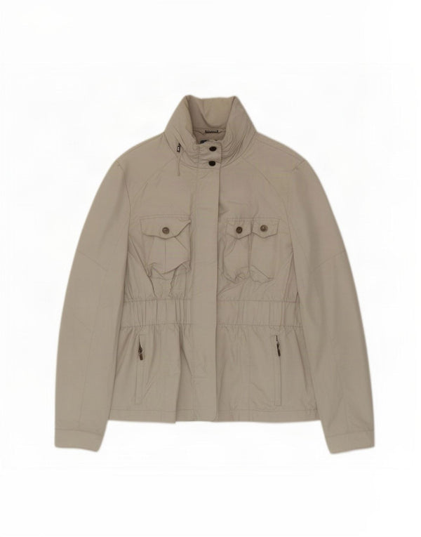 Zara Damen Utility-Jacke mit Kapuze, UK 14, Größe L, Beige, Polyester