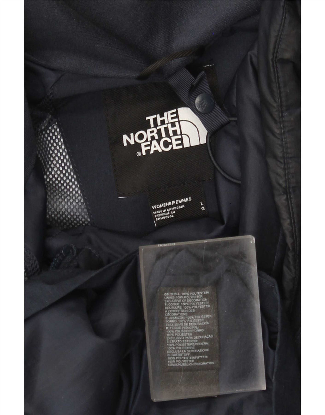 The North Face Damen-Regenjacke mit Kapuze, UK 16, Größe L, Marineblau, Polyester