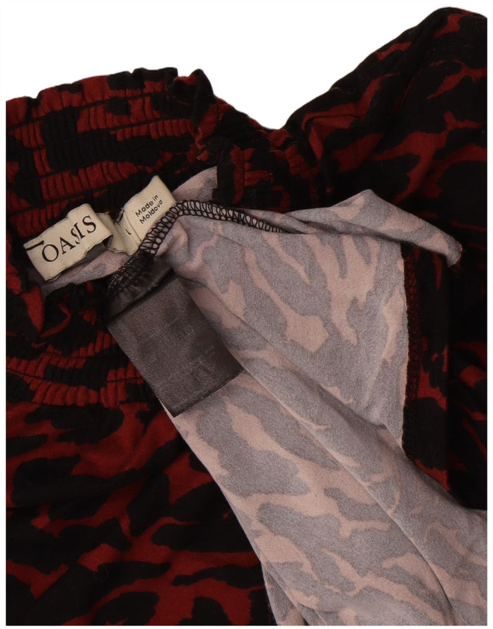 Oasis Langarm-Blusenoberteil für Damen, Gr. 44, Größe L, Rot, Polyester mit Tiermuster