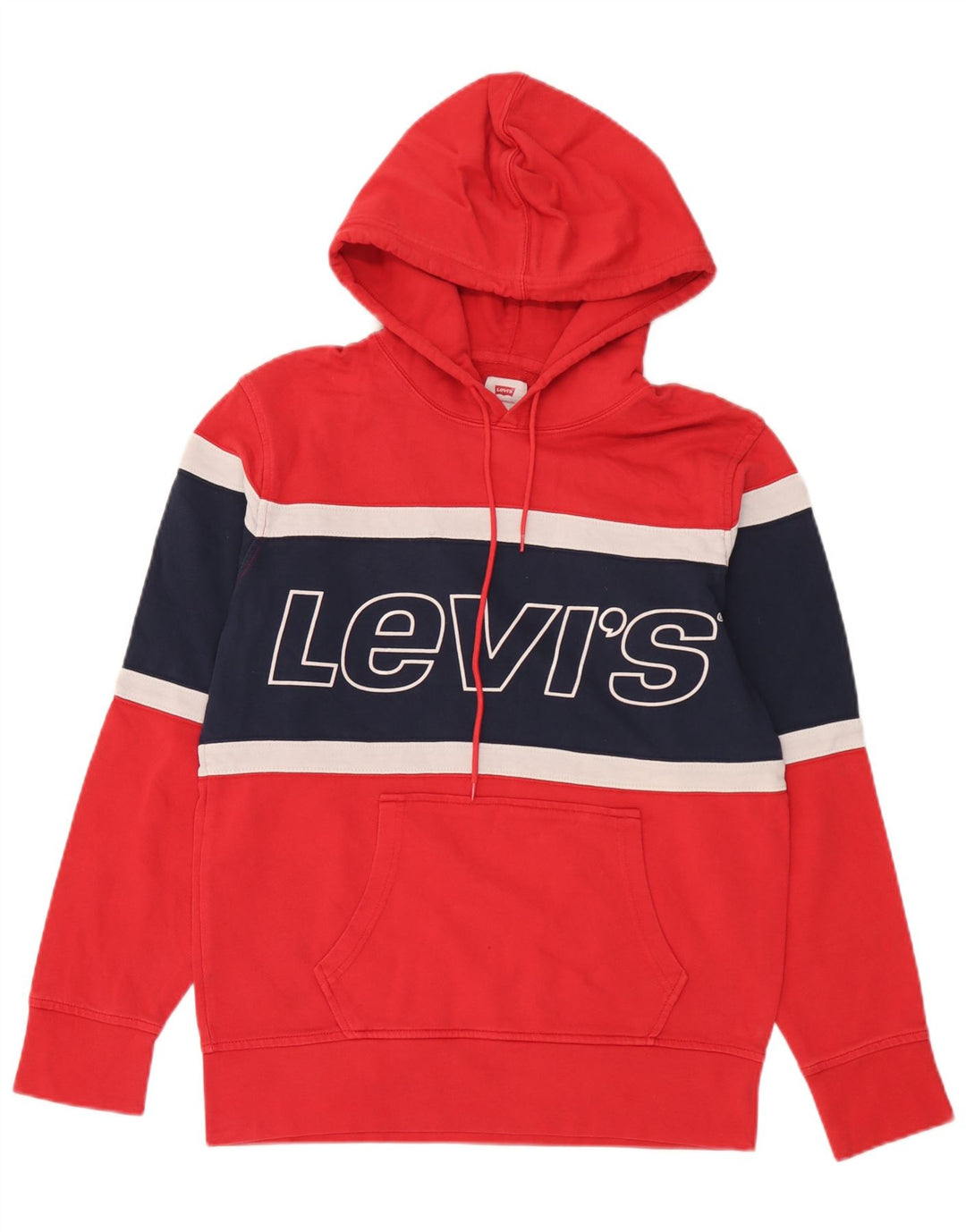 Levi's Herren-Kapuzenpullover mit Grafik, Größe S, Rot, Colourblock-Baumwolle
