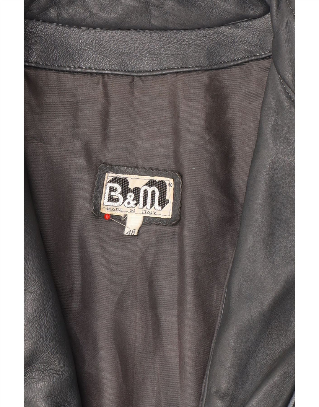 Vintage Herren Lederjacke IT 48 Mittelgraues Leder
