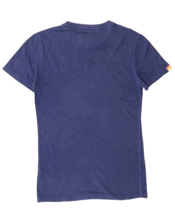 Superdry Herren Grafik T-Shirt Top XS Marineblau Baumwolle