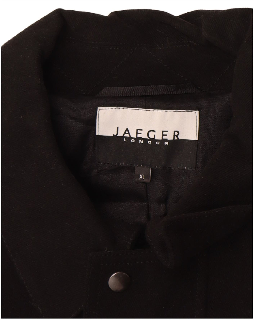 Jaeger Herrenmantel UK 42 XL Schwarz Baumwolle