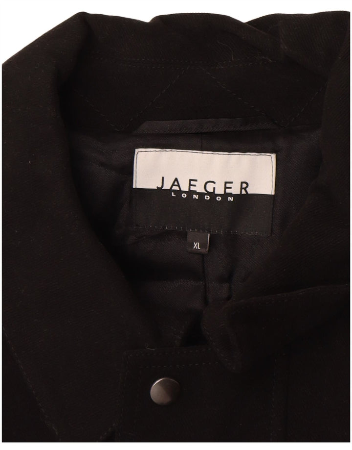 Jaeger Herrenmantel UK 42 XL Schwarz Baumwolle