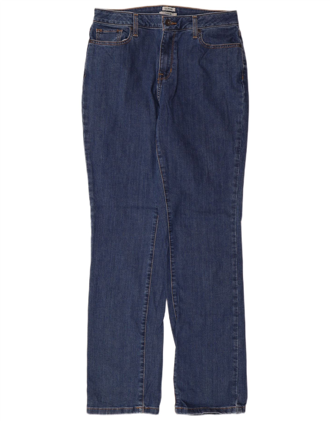 L.L.BEAN Damen-Jeans mit klassischer Passform, gerade Passform, US 12, Größe L, W32, L32, Blau, Baumwolle