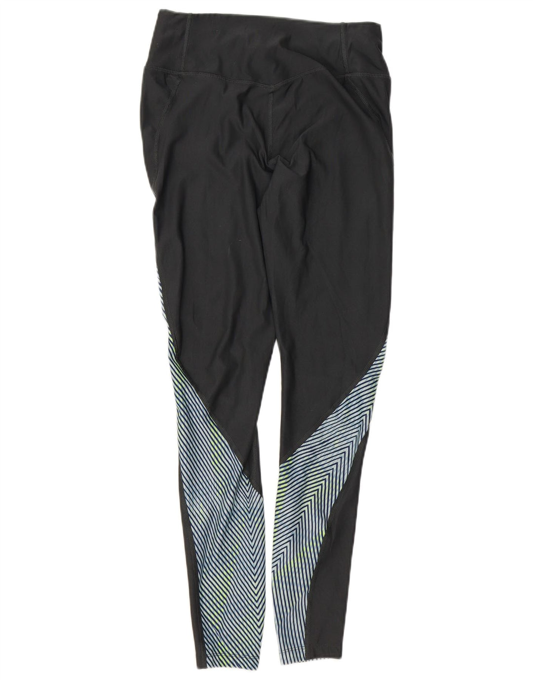 NIKE Womens Leggings UK 14 Medium  Black Striped Polyester