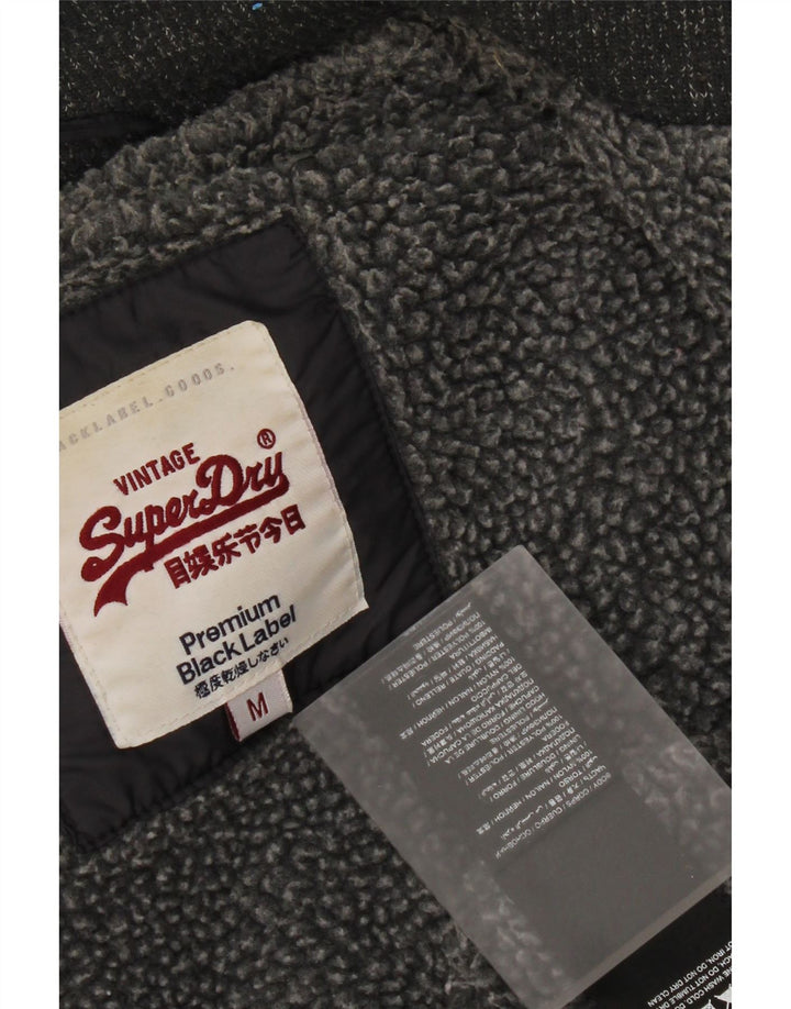 Superdry Herren-Weste mit Kapuze, gepolstert, UK 38, mittelgraues Nylon