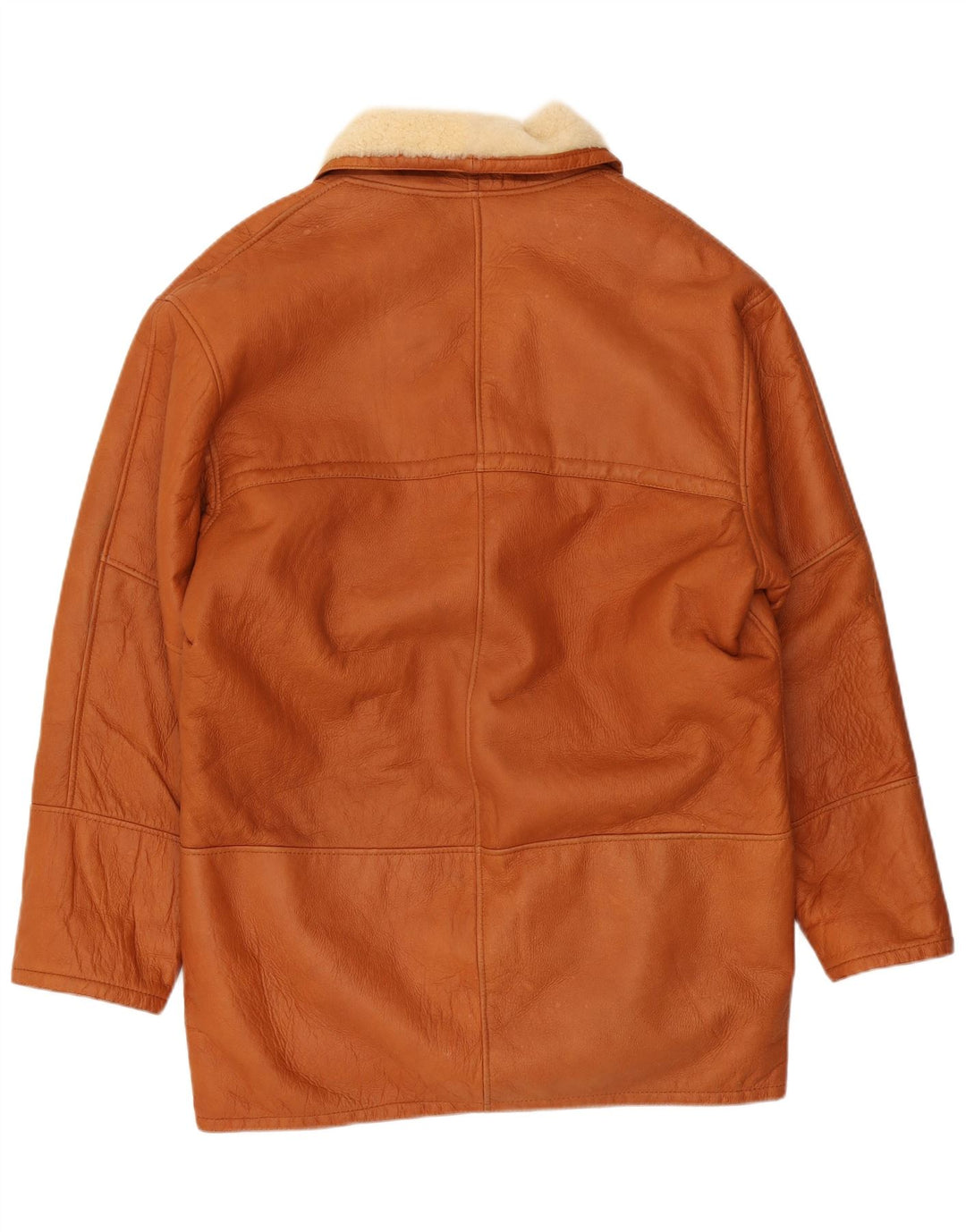 VINTAGE Herren-Shearling-Mantel IT 50, großes braunes Shearling