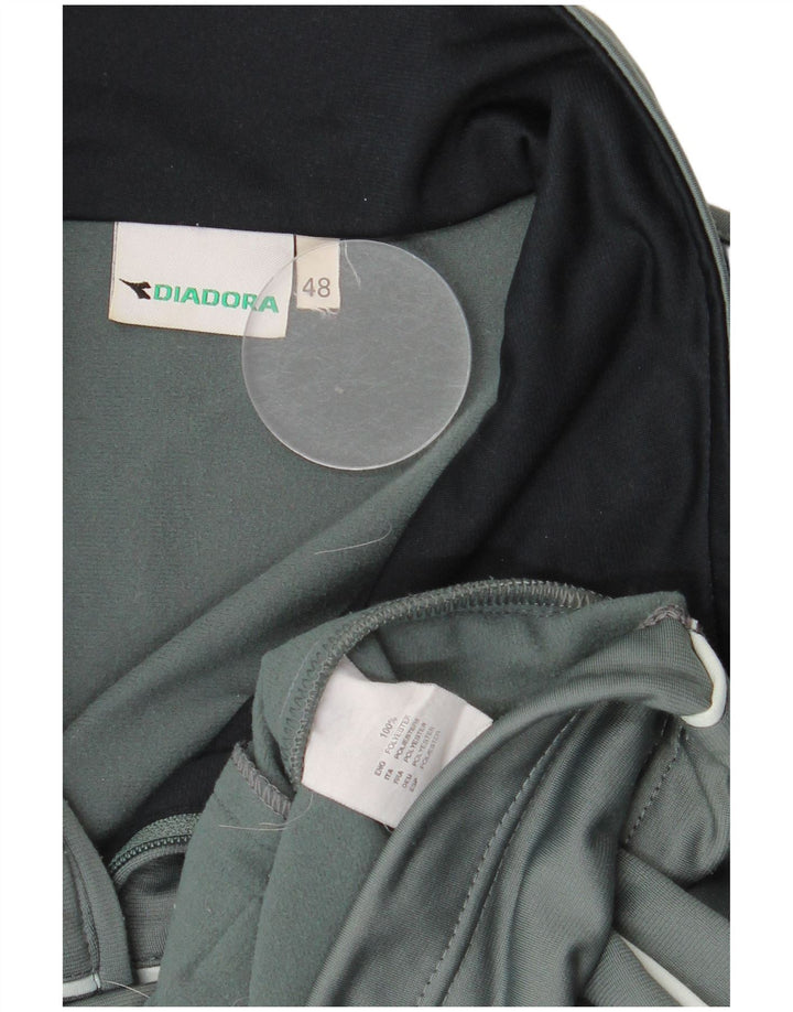 Diadora Herren-Trainingsanzug-Oberteiljacke IT 48 Mittelgrünes Polyester