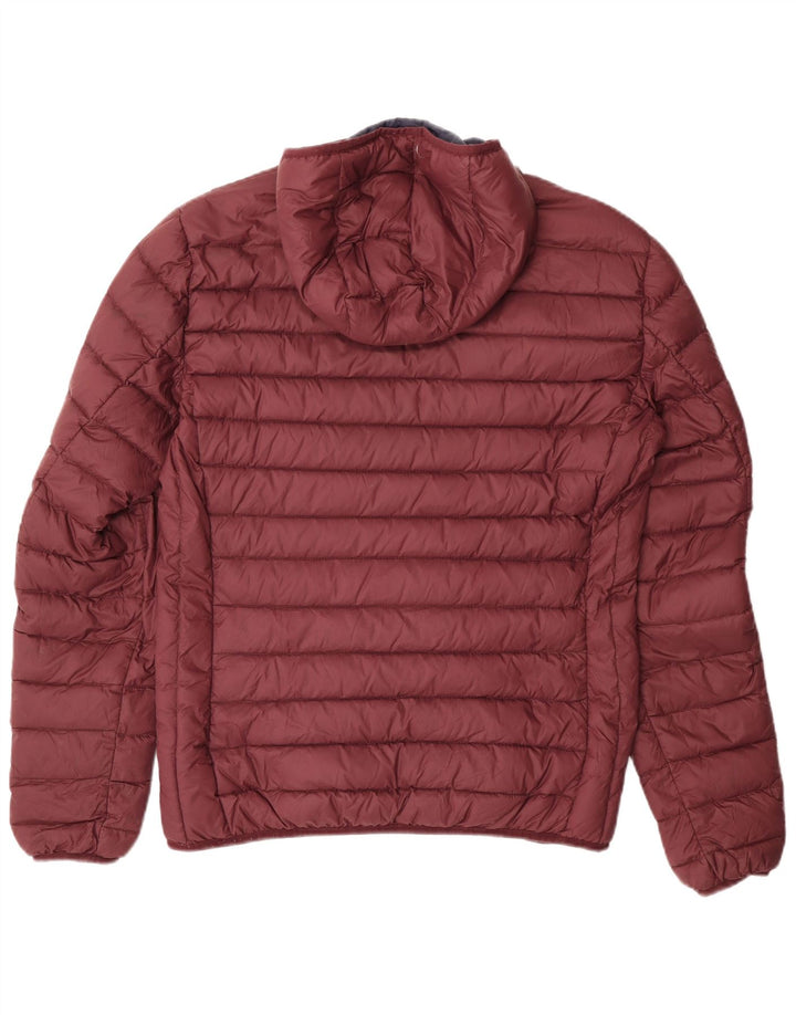 Schott Herren-Jacke mit Kapuze, gepolstert, Gr. 40, groß, burgunderrotes Nylon