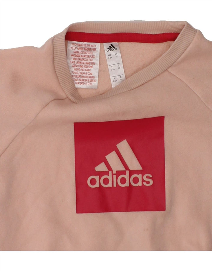 ADIDAS Girls Graphic Sweatshirt Jumper 2-3 Years Pink | Vintage Adidas | Thrift | Second-Hand Adidas | Used Clothing | Messina Hembry 