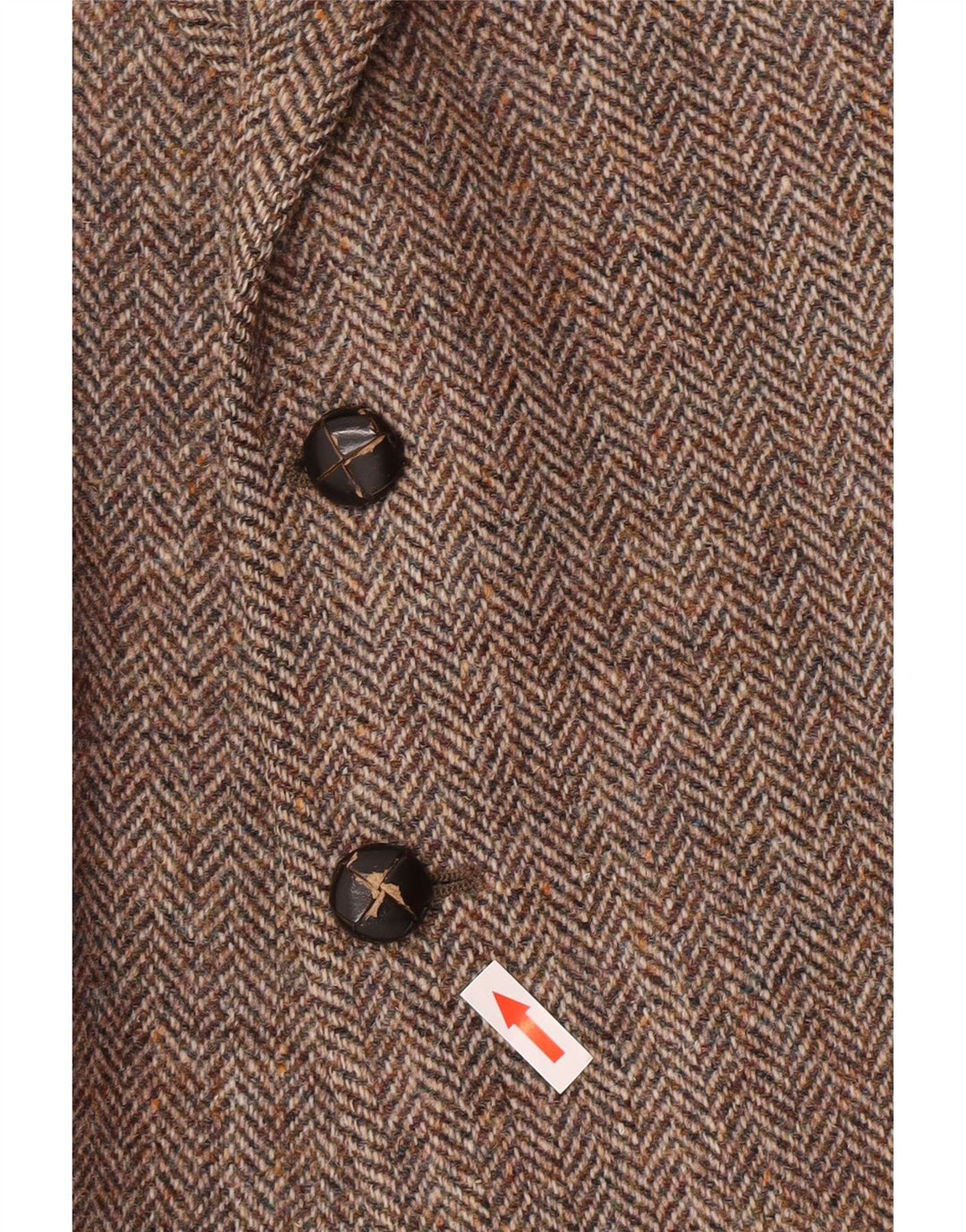 St Michael Herren-Blazer mit 2 Knöpfen, UK 38, mittelbraune Wolle mit Fischgrätenmuster