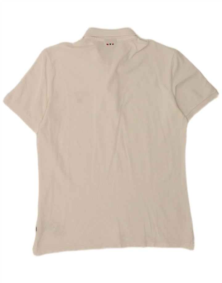 Napapijri Herren-Poloshirt, groß, weiße Baumwolle