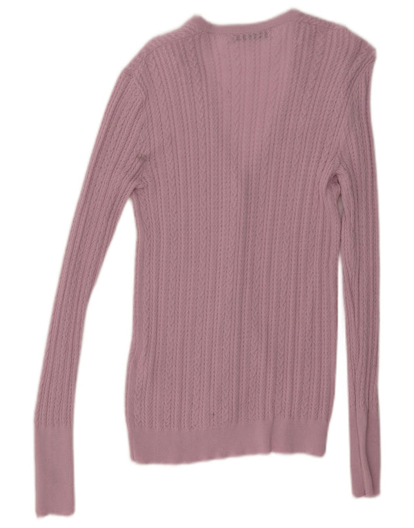 Zara Damen Strickjacke UK 14 Mittelrosa Viskose