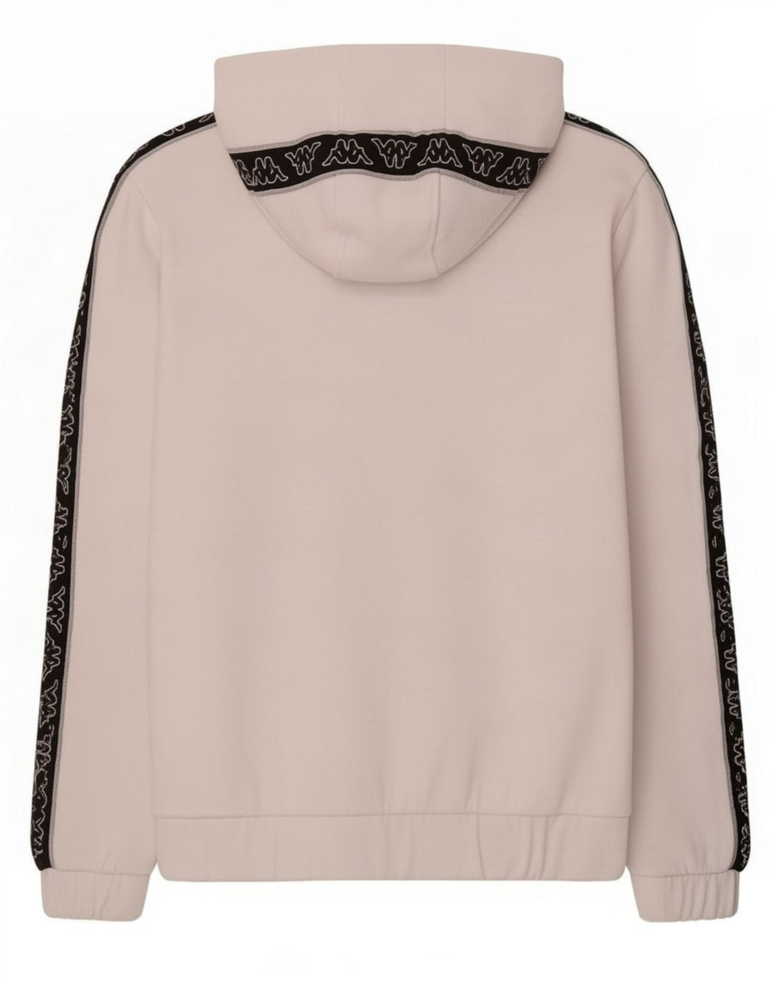 Kappa Herren-Fleecepullover mit grafischer Kapuze, mittelweißes Farbblock-Polyester
