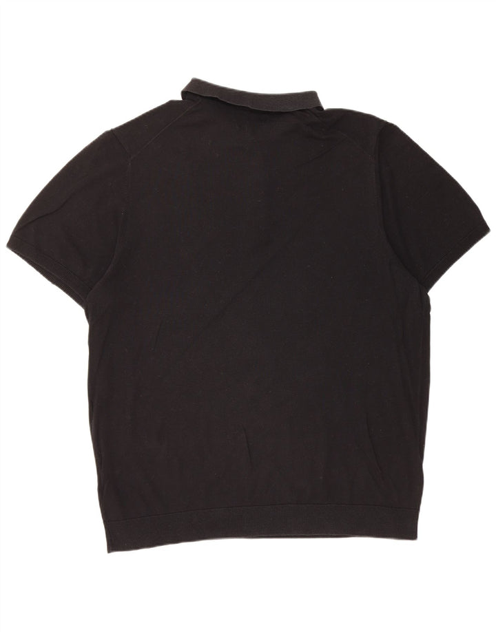 Marks & Spencer Herren-Poloshirt XL, schwarze Seide