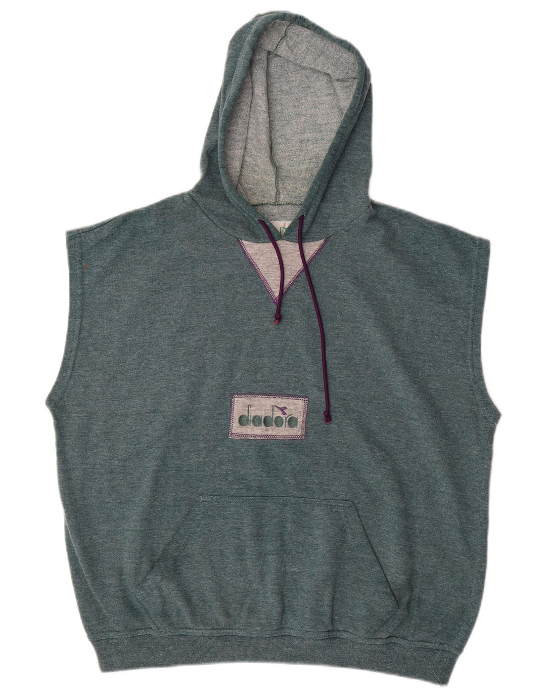 DIADORA Herren-Kapuzenpullover, ärmellos, groß, aus blauer Baumwolle