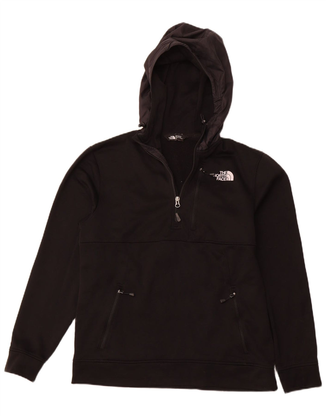 THE NORTH FACE Herren-Kapuzenpullover mit Reißverschluss am Hals, groß, aus schwarzem Polyester