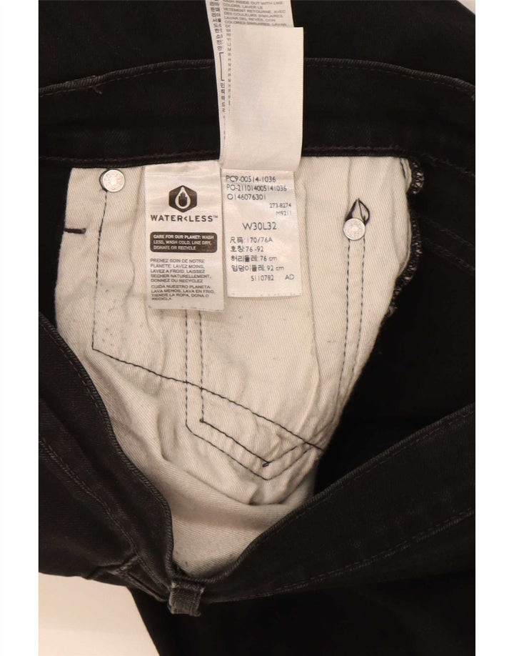 Levi's Herren Straight Jeans W30 L32 Schwarze Baumwolle