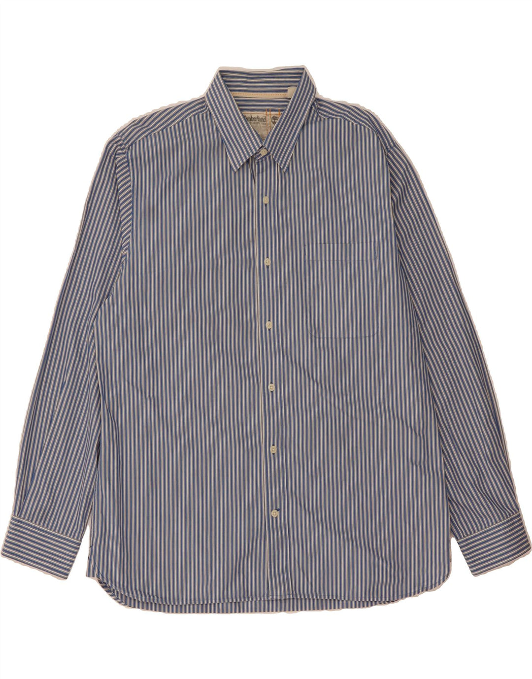TIMBERLAND Mens Shirt XL Blue Striped Cotton Vintage Timberland and Second-Hand Timberland from Messina Hembry 