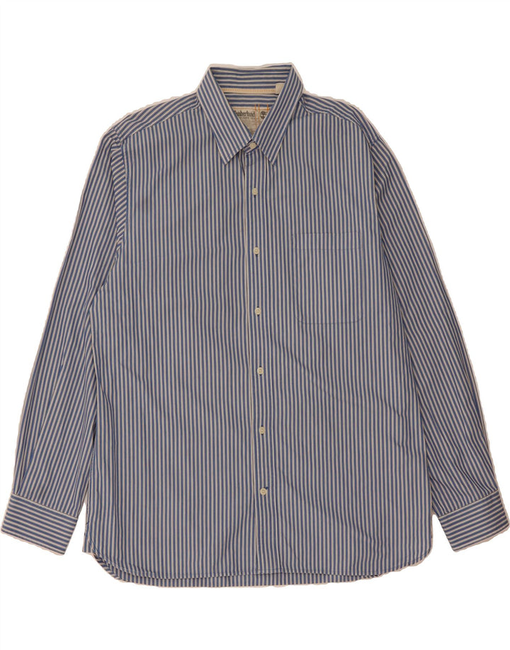 TIMBERLAND Mens Shirt XL Blue Striped Cotton Vintage Timberland and Second-Hand Timberland from Messina Hembry 