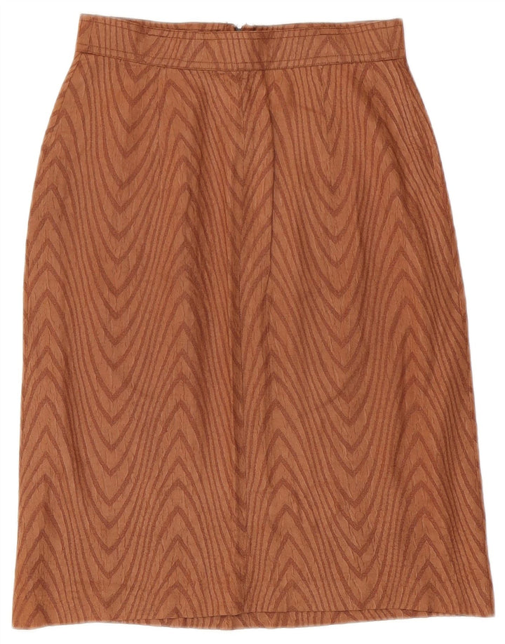 Gerader Rock für Damen von Portobello, Größe S, Größe W26, brauner Chevron