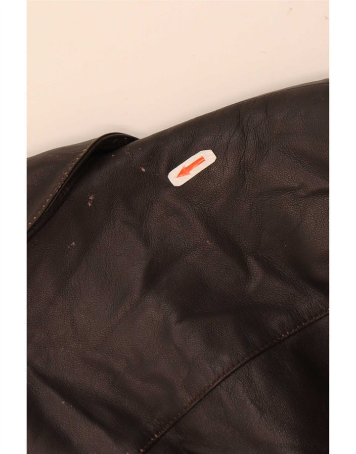 Vintage Damen Lederjacke UK 10 Klein Braun