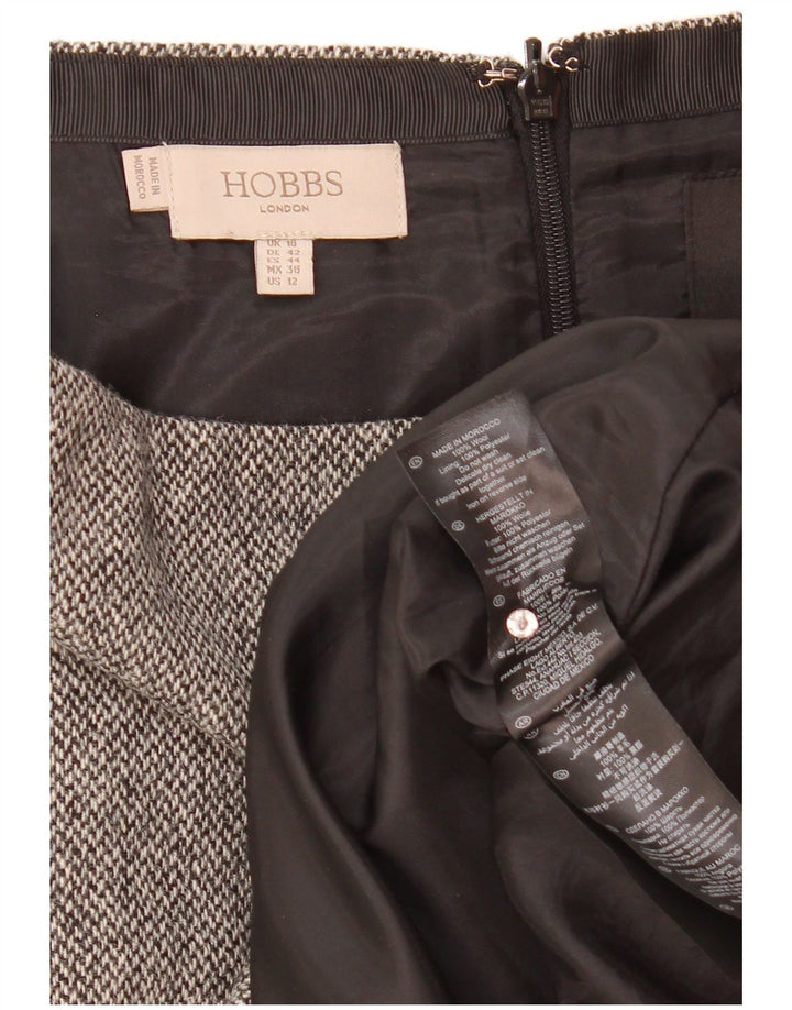 Hobbs Damen gerader Rock UK 16 Large W35 Graue Wolle