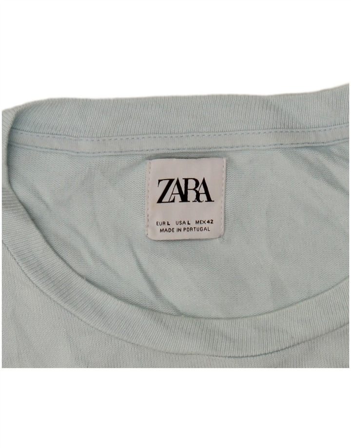 Zara Herren T-Shirt Top Large Blau