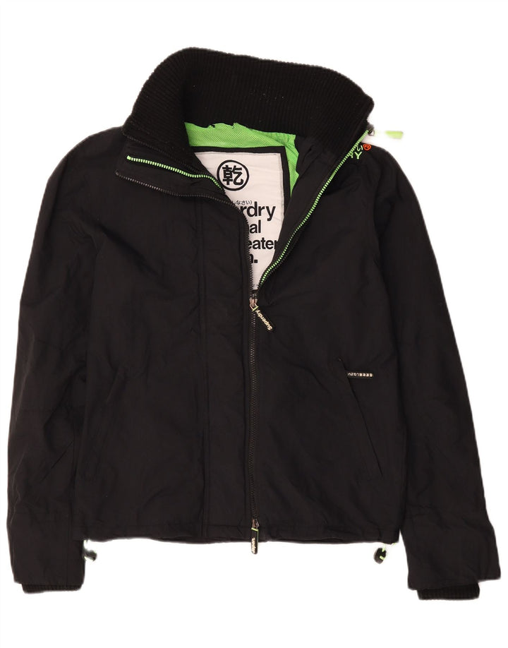 Superdry Herren Windcheater Regenjacke UK 36 Small Schwarz Nylon