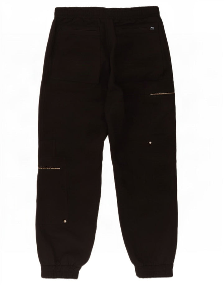 Zara Damen Crop Jogger Cargo-Hose, Größe L, W30, L26, Schwarz