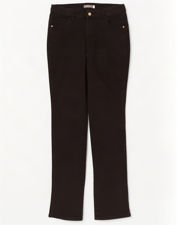 MINT VELVET Damen Straight Jeans UK 12 Medium W28 L32 Schwarze Baumwolle