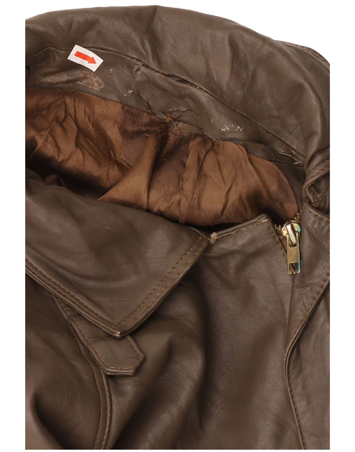 VINTAGE Herren Lederjacke IT 48 Mittelbraun