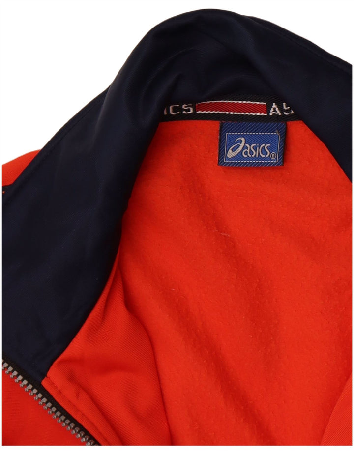 Asics Jungen Grafik-Trainingsanzug-Top-Jacke, 15–16 Jahre, orangefarbenes Polyester