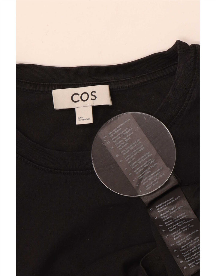 Cos Herren T-Shirt Top Large Schwarz Baumwolle