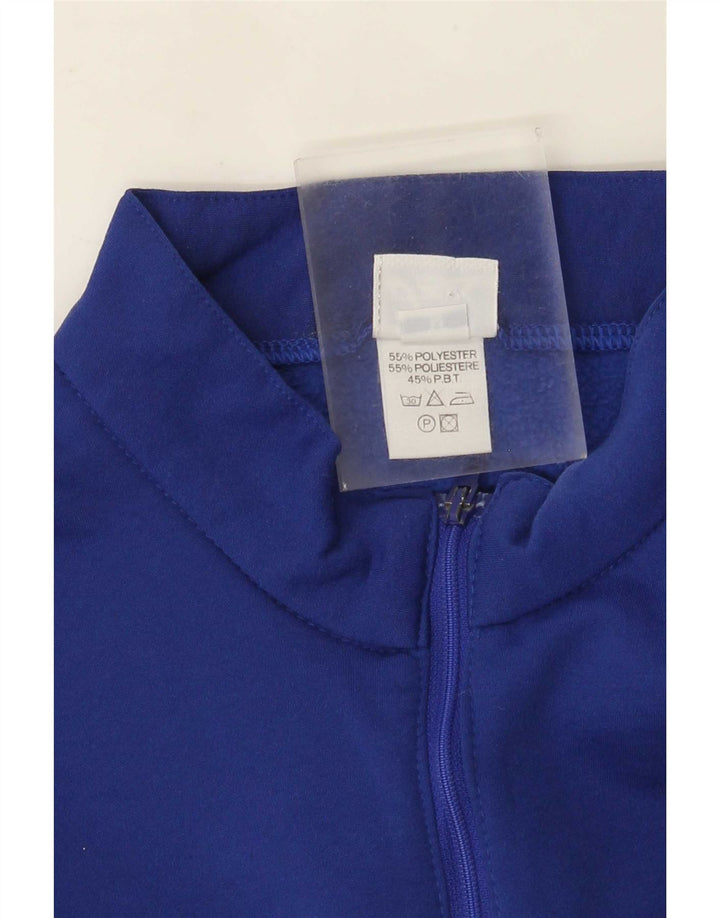 Asics Herren-Sweatshirt mit Reißverschluss am Hals, Mittelblaues Farbblock-Polyester