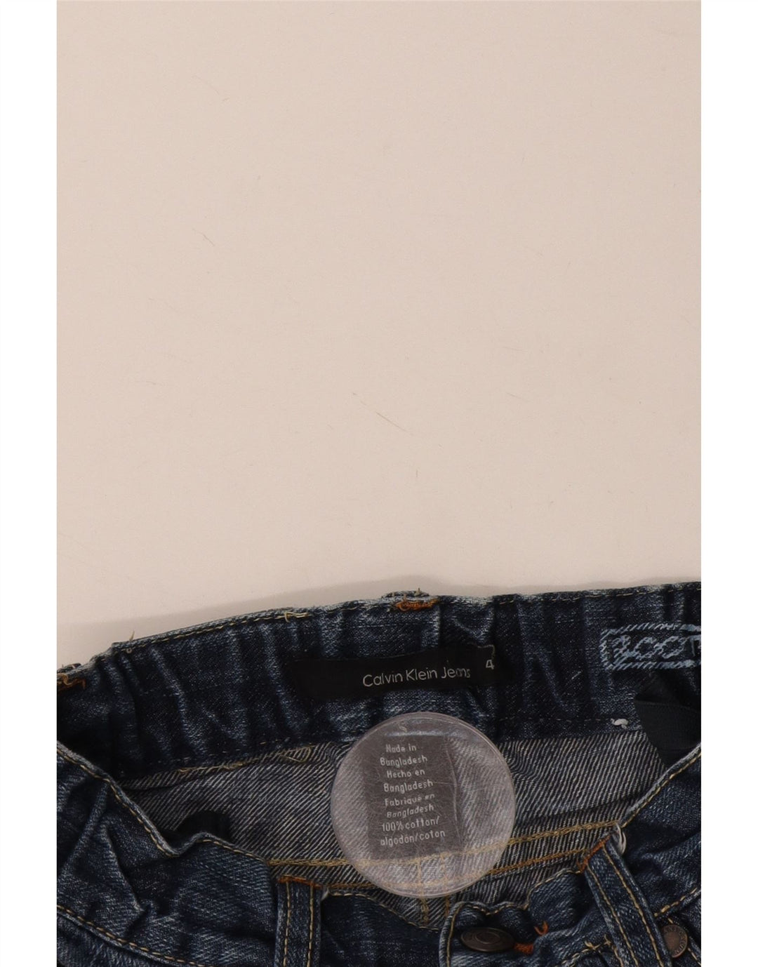 CALVIN KLEIN Jungen Straight Jeans 3-4 Jahre W20 L17 Blaue Baumwolle