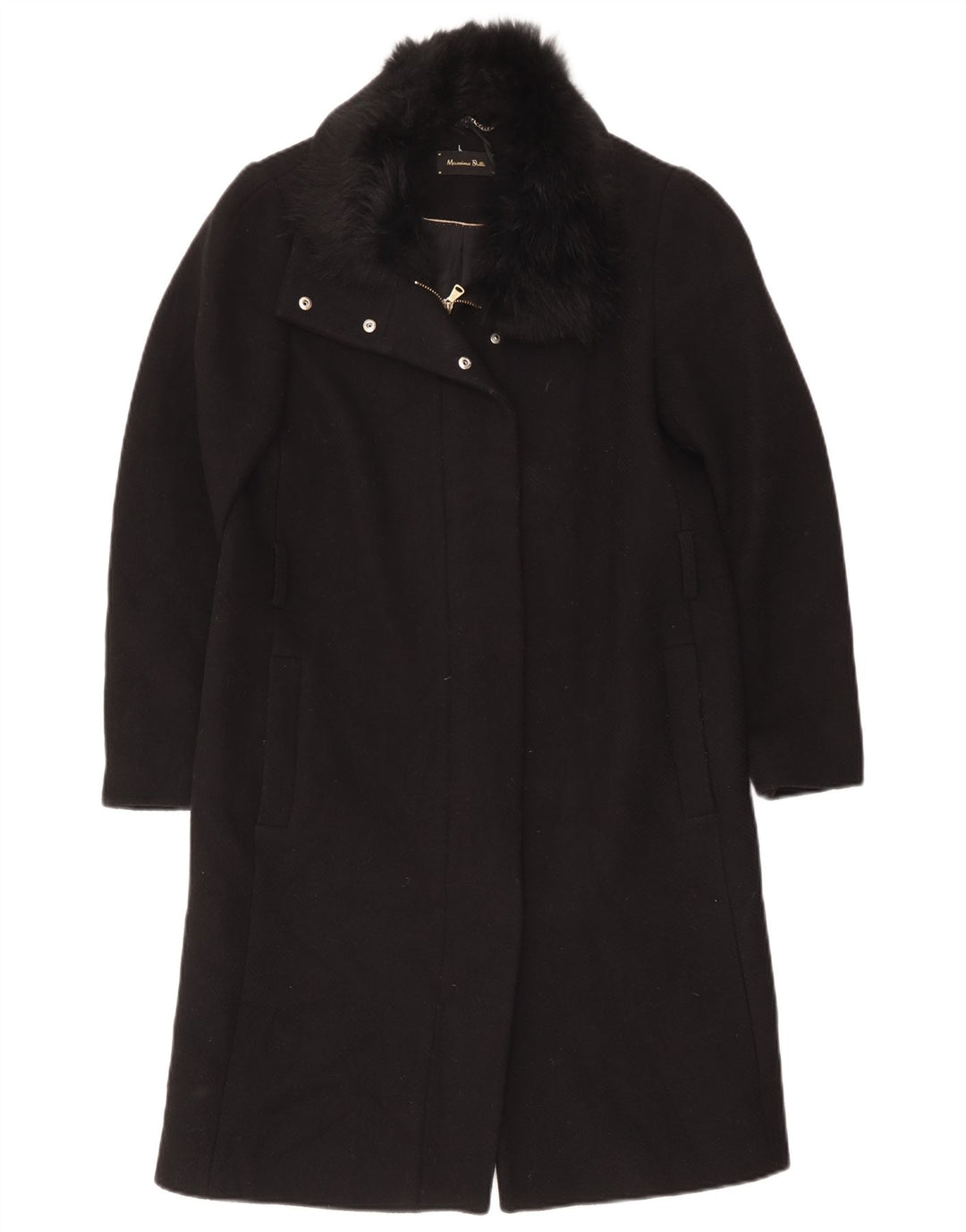 Massimo Dutti Damen Mantel EU 40 Medium Schwarz
