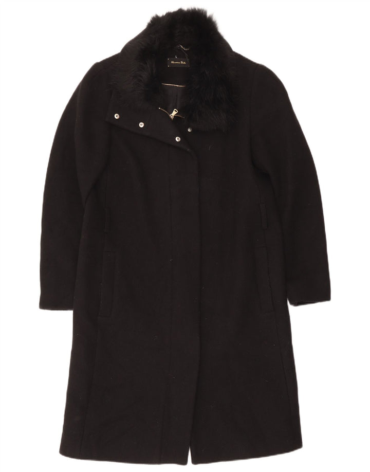 Massimo Dutti Damen Mantel EU 40 Medium Schwarz