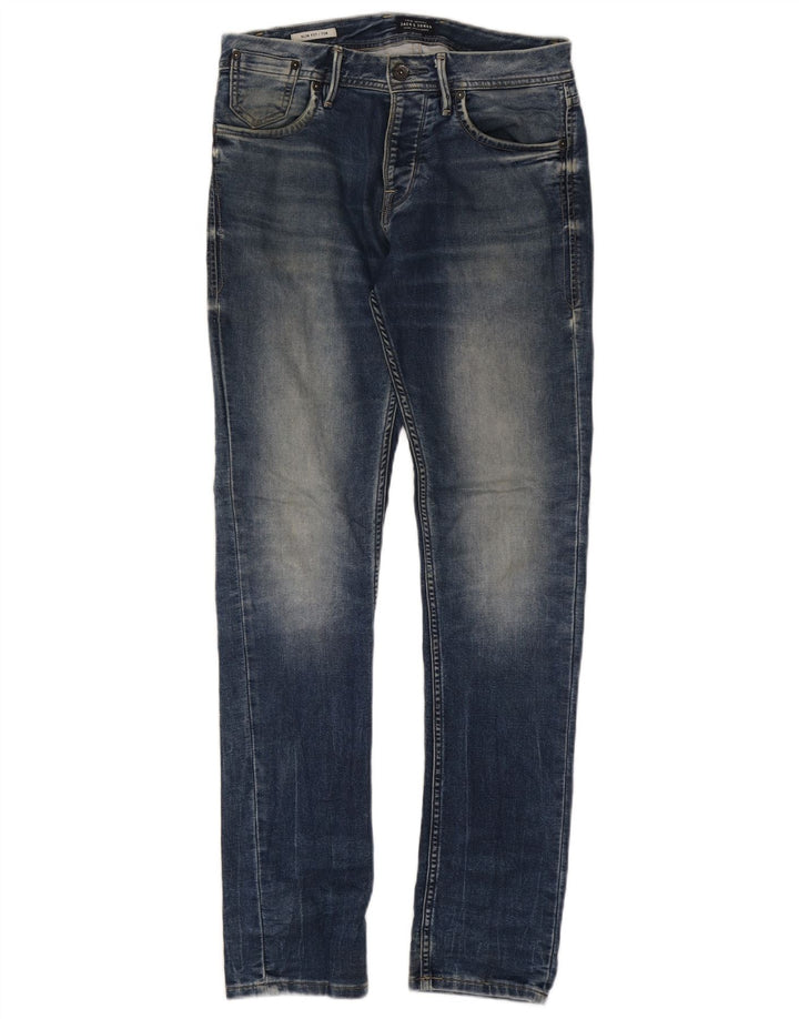 JACK & JONES Herren Tim Slim Jeans W30 L34 Blaue Baumwolle