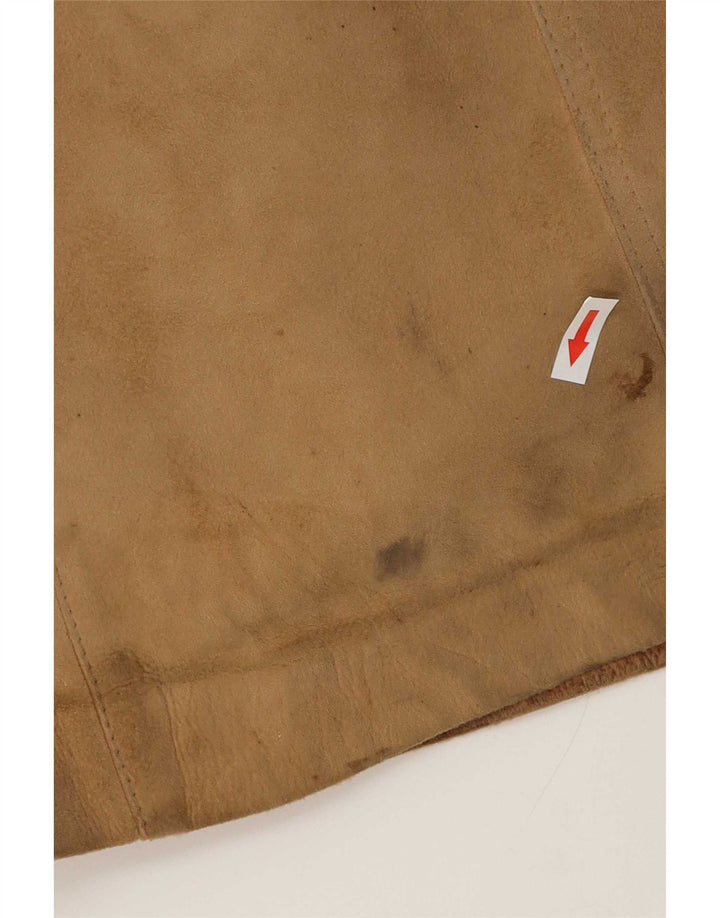 Vintage Damen Lammfellmantel UK 14 Medium Beige Leder