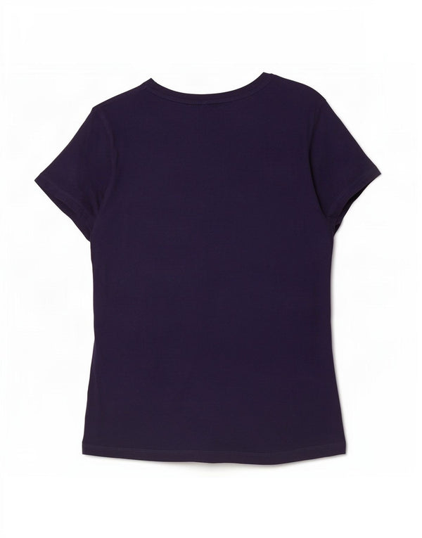 Puma Damen Grafik T-Shirt Top UK 12 Medium Marineblau Baumwolle