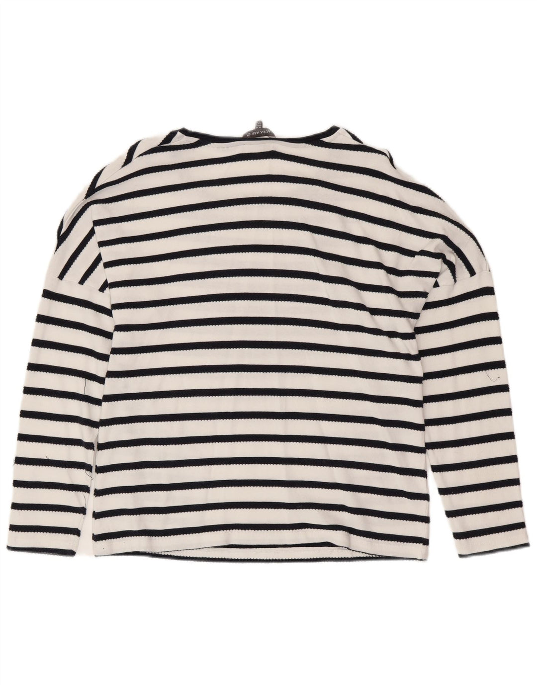 LAURA ASHLEY Damen Blusenoberteil UK 16 Große weiß gestreifte Baumwolle