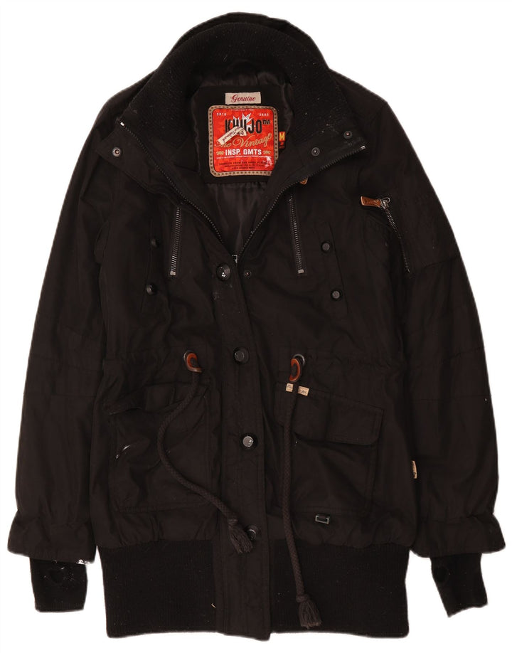 KHUJO Damen Parka Jacke UK 14 Medium Schwarz Polyester