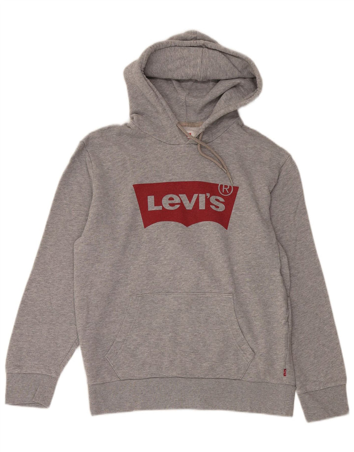 LEVI'S Herren-Kapuzenpullover mit Grafik, mittelgraue Baumwolle